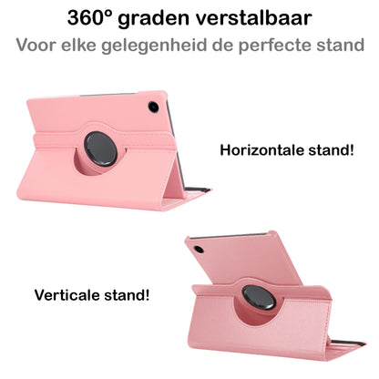 Samsung Galaxy Tab A8 Hoesje 360ðð Draaibare Book Case Kunstleer - Lichtroze