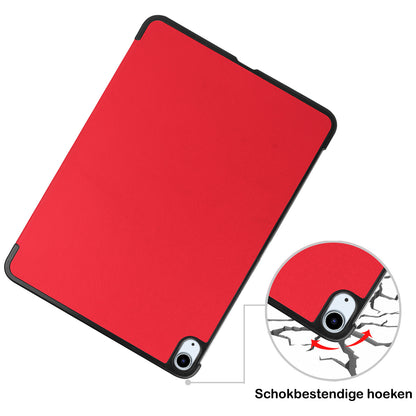 iPad Air 2022 Trifold Bookcase Hoes - Rood