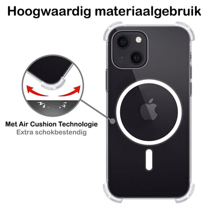 iPhone 14 Plus Hoesje Geschikt voor Magsafe Backcover Shockproof - Transparant