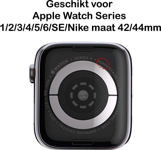 Polsbandje Met Magneetsluiting Geschikt voor Apple Watch 42/44 mm Bandje Milanees - Zwart