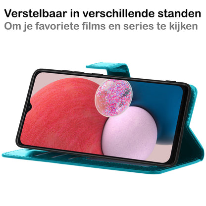 Samsung A13 4G Hoesje Bookcase Cover met Kaarthouder - Turquoise