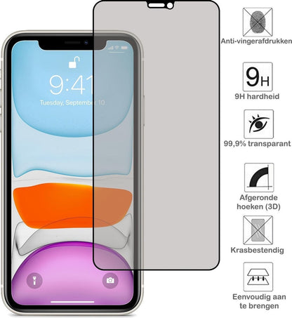 iPhone Xs Screenprotector Privacy Tempered Glass