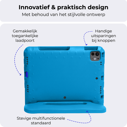 iPad Pro 2024 (11 inch) Hoesje Kids Cover Bumper - Blauw