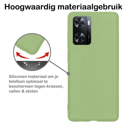OPPO A57 Hoesje Siliconen Backcover Lichtgewicht - Groen