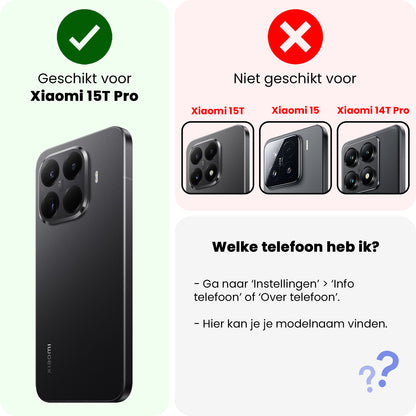 Xiaomi 15T Pro Hoesje Siliconen Backcover Lichtgewicht - Zwart