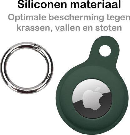 Apple AirTag Hoesje Siliconen Full Cover Lichtgewicht - Donkergroen