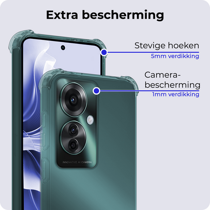 OPPO Reno 11F Hoesje Shockproof Backcover Siliconen - Transparant