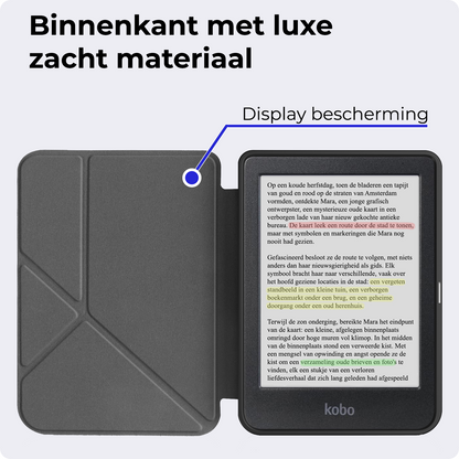 Kobo Clara Colour Trifold Bookcase Hoes - Zwart