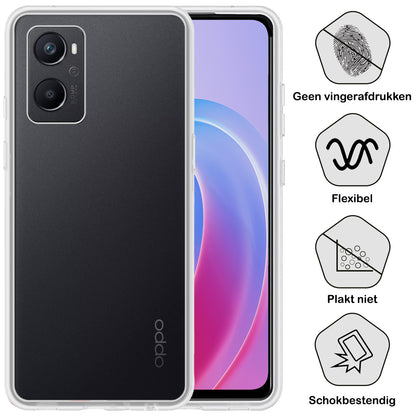 OPPO A76 Hoesje Siliconen - Transparant