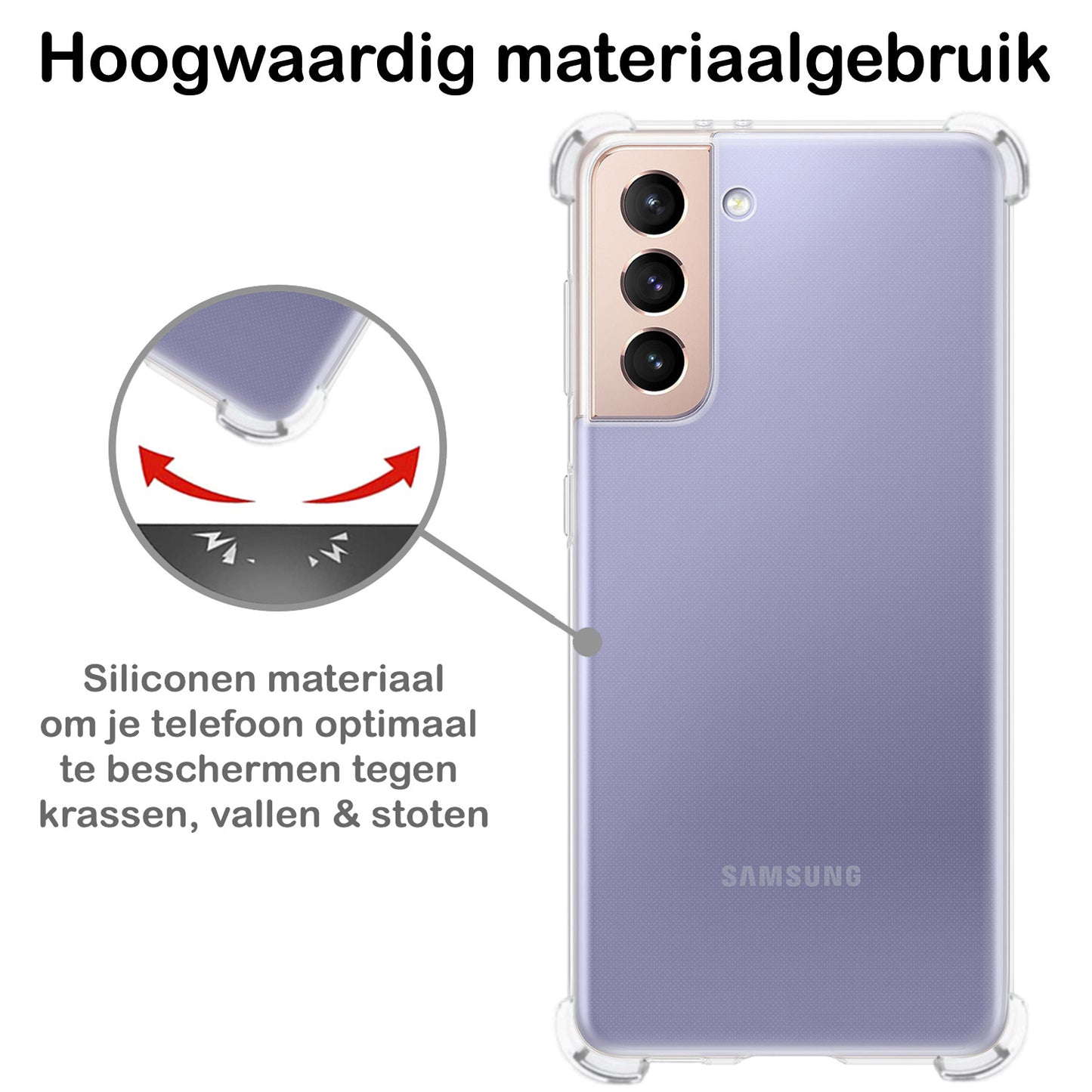 Samsung S21 FE Hoesje Shock Proof Siliconen - Transparant