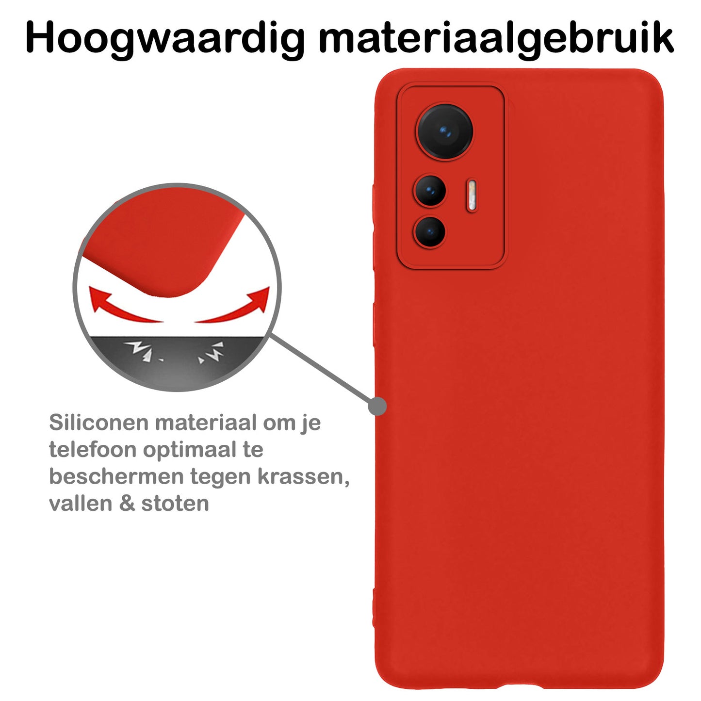 Xiaomi 12 Lite Hoesje Siliconen - Rood