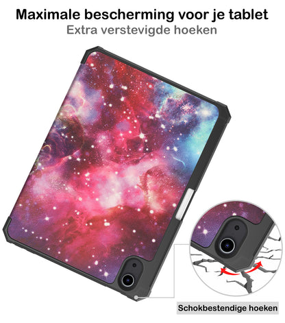 iPad Mini 6 Trifold Bookcase Hoes met Penhouder voor Apple Pen - Galaxy