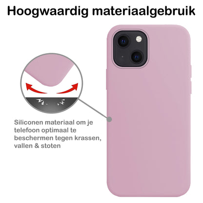 iPhone 13 Mini Hoesje Siliconen Backcover Lichtgewicht - Lila