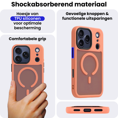 iPhone 17 Pro Max Hoesje Geschikt voor Magsafe Backcover Shockproof - Perzik