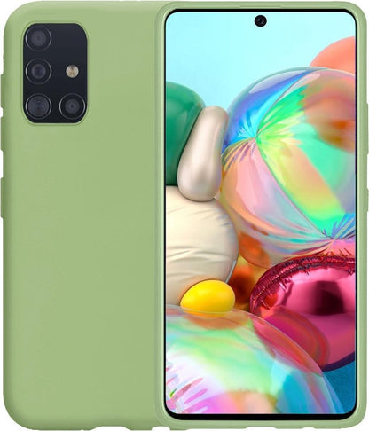 Samsung A71 Hoesje Siliconen - Groen