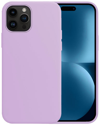 iPhone 15 Pro Max Hoesje Siliconen Backcover Lichtgewicht - Lila