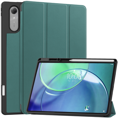 Lenovo Idea Tab Pro Gen 2 Trifold Bookcase Hoes met Penhouder Lenovo Pen - Donkergroen