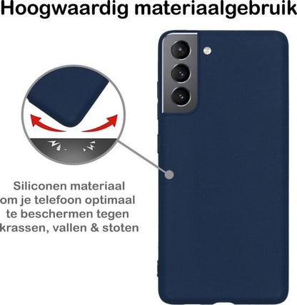 Samsung S21 Plus Hoesje Siliconen Backcover Lichtgewicht - Donkerblauw