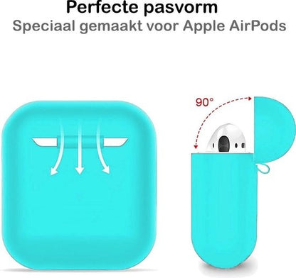 AirPods 1 Hoesje Siliconen Lichtgewicht - Cyaan