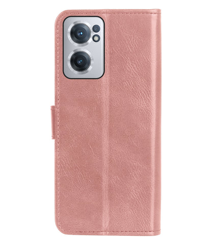 OnePlus Nord CE 2 Hoesje Bookcase Cover met Kaarthouder - Rosé goud