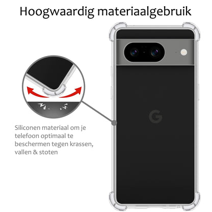 Google Pixel 8 Hoesje Shockproof Backcover Siliconen - Transparant