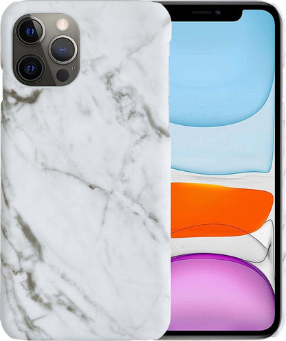 iPhone 11 Pro Hoesje Marmer Hard Case Cover - Wit