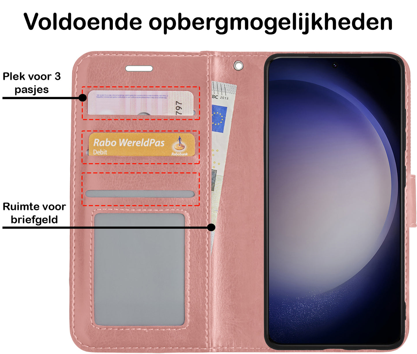 Samsung S23 Ultra Hoesje Book Case Kunstleer - Rosðð goud