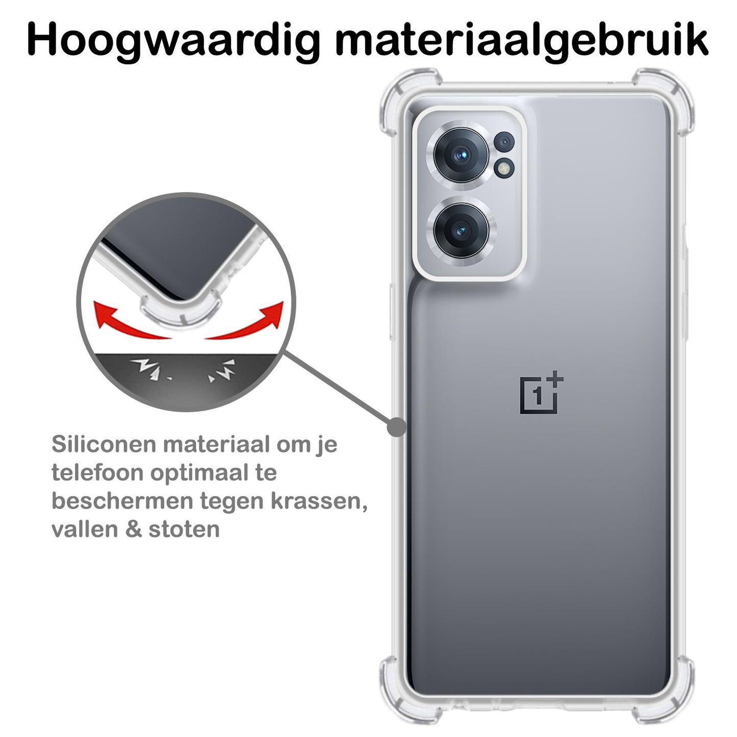 OnePlus Nord CE 2 Hoesje Shock Proof Siliconen - Transparant