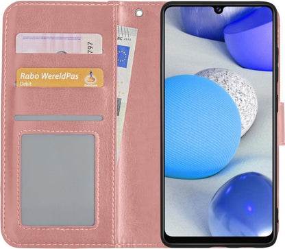 Samsung A42 Hoesje Bookcase Cover met Kaarthouder - Rosé goud