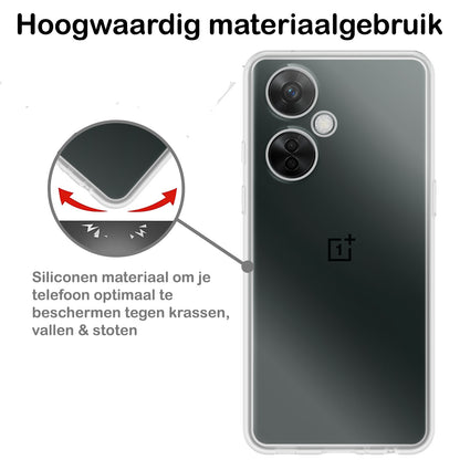 OnePlus Nord CE 3 Lite Hoesje Siliconen Backcover Lichtgewicht - Transparant