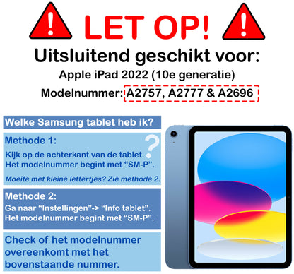 iPad 2022 Hoesje Toetsenbord Case Kunstleer - Zwart