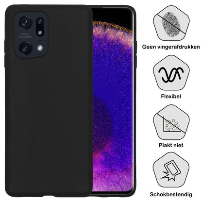 OPPO Find X5 Hoesje Siliconen Backcover Lichtgewicht - Zwart