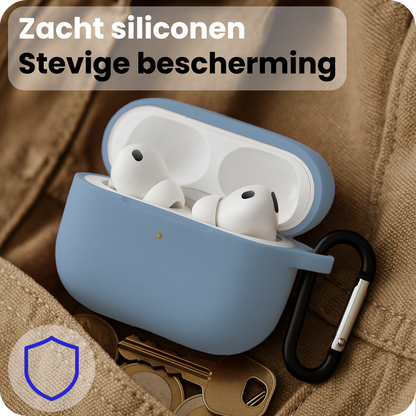 AirPods Pro 3 Hoesje Siliconen Krasbestendig - Lichtblauw