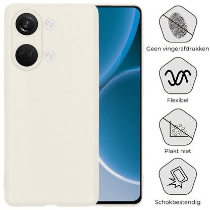 OnePlus Nord 3 Hoesje Siliconen Backcover Lichtgewicht - Wit