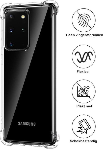 Samsung S20 Plus Hoesje Shockproof Backcover Siliconen - Transparant