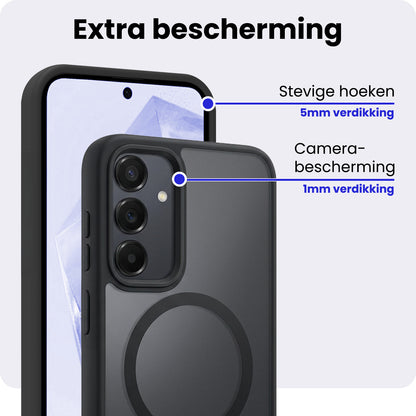 Samsung A35 Hoesje Geschikt voor Magsafe Backcover Shockproof - Zwart