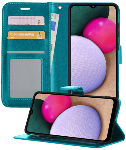 Samsung A03s Hoesje Bookcase Cover met Kaarthouder - Turquoise