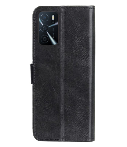 OPPO A16 Hoesje Book Case Kunstleer - Zwart