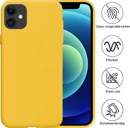 iPhone 12 Mini Hoesje Siliconen Backcover Lichtgewicht - Geel