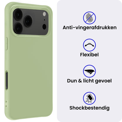 iPhone 17 Pro Hoesje Siliconen Backcover Lichtgewicht - Groen
