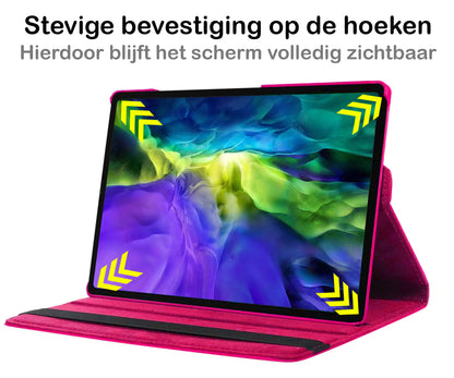 Samsung Galaxy Tab A8 Trifold Bookcase Hoes 360 Graden Draaibaar - Donkerroze