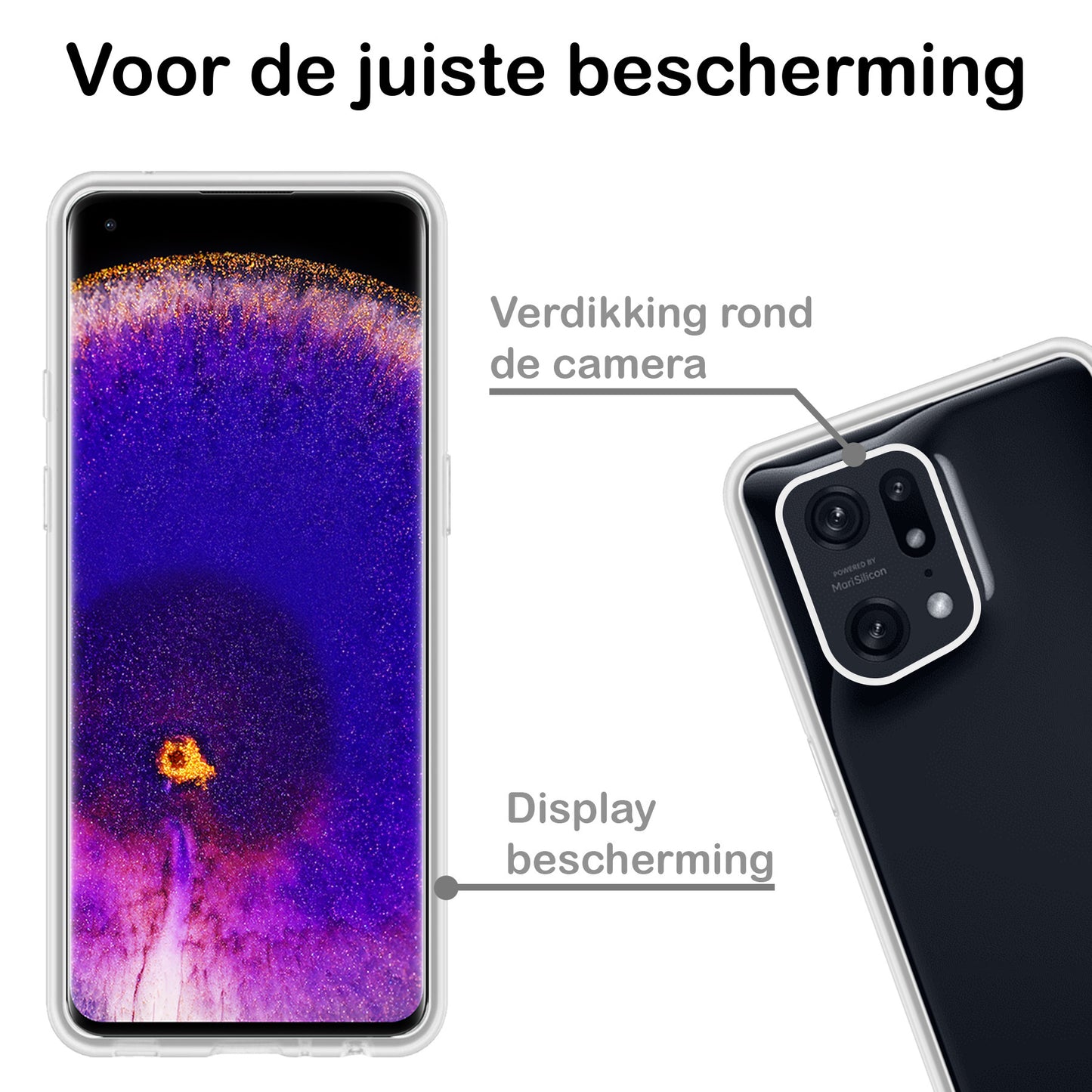 OPPO Find X5 Hoesje Siliconen - Transparant