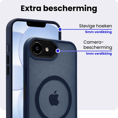 iPhone 17e Hoesje Geschikt voor Magsafe Backcover Shockproof - Donkerblauw