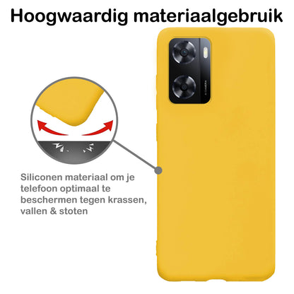 OPPO A57s Hoesje Siliconen - Geel