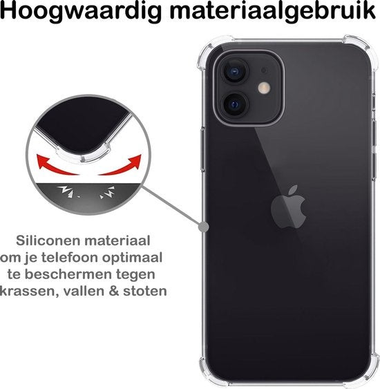 iPhone 12 Hoesje Shock Proof Siliconen - Transparant