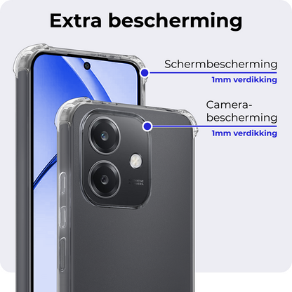 OPPO A40 Hoesje Shockproof Backcover Siliconen - Transparant