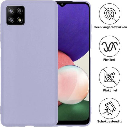 Samsung A22 5G Hoesje Siliconen Backcover Lichtgewicht - Lila