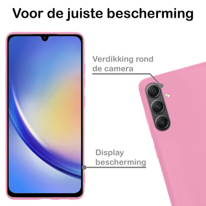 Samsung A34 Hoesje Siliconen Backcover Lichtgewicht - Lichtroze