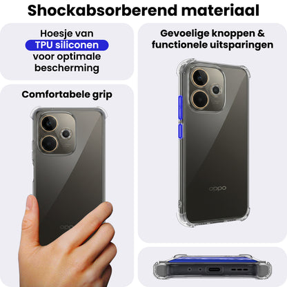OPPO A5 Pro Hoesje Shockproof Backcover Siliconen - Transparant