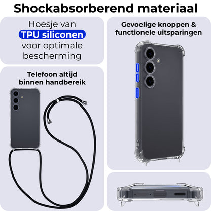 Samsung S24 Hoesje met Koord Siliconen - Transparant